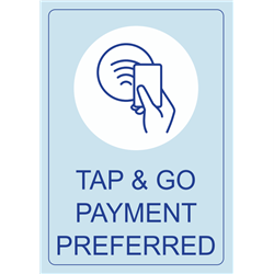 Sign Tap and Go Payment Preferred A3 Blue On Blue